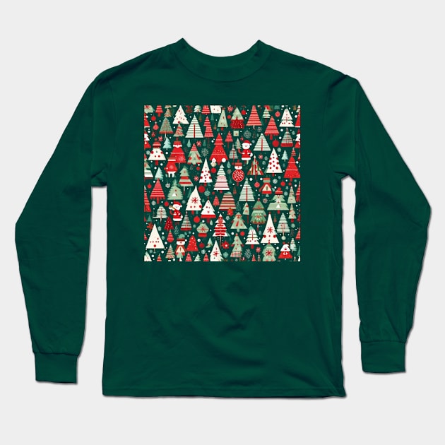 christmas trees pattern gift Long Sleeve T-Shirt by WeLoveAnimals